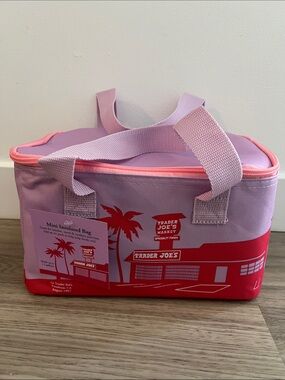 NWT Trader Joe's Summer 2026 new mini insulated tote bag (Lavender & Coral Pink)